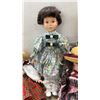 Image 5 : Lot of Five Porcelain Collector Dolls in Vintage-Style Clothing and More