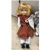 Image 6 : Lot of Five Porcelain Collector Dolls in Vintage-Style Clothing and More