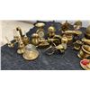 Image 2 : Collection of Miniature Brass Novelty Figurines, Clocks, Globes, Scales, and More