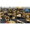 Image 3 : Collection of Miniature Brass Novelty Figurines, Clocks, Globes, Scales, and More