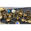 Image 4 : Collection of Miniature Brass Novelty Figurines, Clocks, Globes, Scales, and More