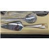 Image 5 : Stainless Steel Flatware Set with Gold Accents in Wooden Display Case