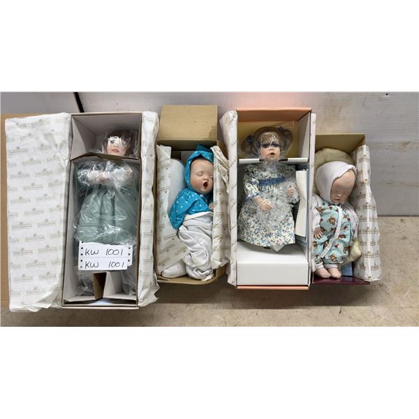 Four Ashton-Drake Galleries Porcelain Collectible Dolls in Original Boxes