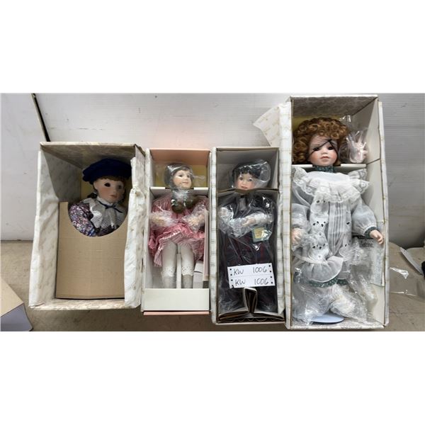 Four Ashton-Drake Galleries Porcelain Collector Dolls in Original Boxes