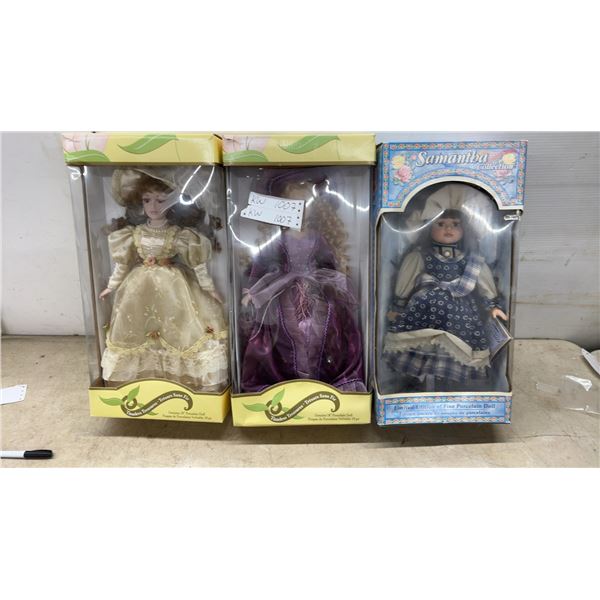 2 Timeless Treasures Genuine 18" Porcelain Dolls and Samantha Collection Limited Edition Doll
