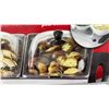 Image 2 : New Betty Crocker Stainless Steel Buffet Server and Warming Tray with Three Trays and Lids