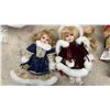 Image 2 : Collection of Five Porcelain Collector Dolls in Victorian and Winter-Themed Outfits and More