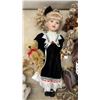 Image 4 : Collection of Five Porcelain Collector Dolls in Victorian and Winter-Themed Outfits and More