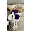 Image 7 : Collection of Five Porcelain Collector Dolls in Victorian and Winter-Themed Outfits and More