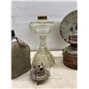 Image 3 : Wall-Mounted Oil Lamp, Tabletop Oil Lamp, Brown Glass Bottle, Canvas Canteen