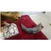 Image 3 : Vintage Aluminum Canteen, Buffalo Figurine, Horn, and More