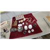 Image 1 : Vintage Metal Exit Sign, Porcelain Knobs, Insulators, Brass Hooks, and More
