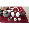 Image 3 : Vintage Metal Exit Sign, Porcelain Knobs, Insulators, Brass Hooks, and More