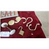 Image 4 : Vintage Metal Exit Sign, Porcelain Knobs, Insulators, Brass Hooks, and More