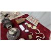 Image 5 : Vintage Metal Exit Sign, Porcelain Knobs, Insulators, Brass Hooks, and More