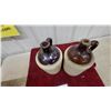Image 4 : Pair of Two-Tone Stoneware Whiskey Jugs with Brown Glaze Tops