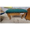 Image 2 : Vintage Wooden Footstool with Needlepoint Upholstery and Wooden Magazine Rack
