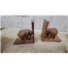 Image 2 : Carved Wood Elephant Bookend 0Black Buddha Head Sculpture, and More