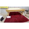 Image 1 : Wooden Bed Table with White Top and Lower Shelf Folding Legs