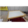 Image 2 : Wooden Bed Table with White Top and Lower Shelf Folding Legs