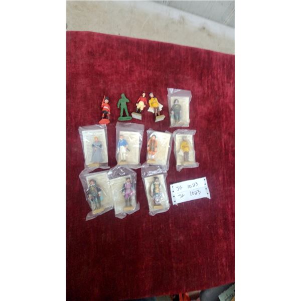 Collection of W. Britain Hand-Painted Historical Miniature Figures with Inserts and More