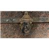 Image 5 : Antique Embossed Tin and Wood Steamer Trunk with Floral Scroll Pattern 32 x 20 x 16-1/2