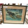 Image 1 : The Wild Dogs by Clarence Tillenius Framed Manitoba Centennial Print, 1870-1970