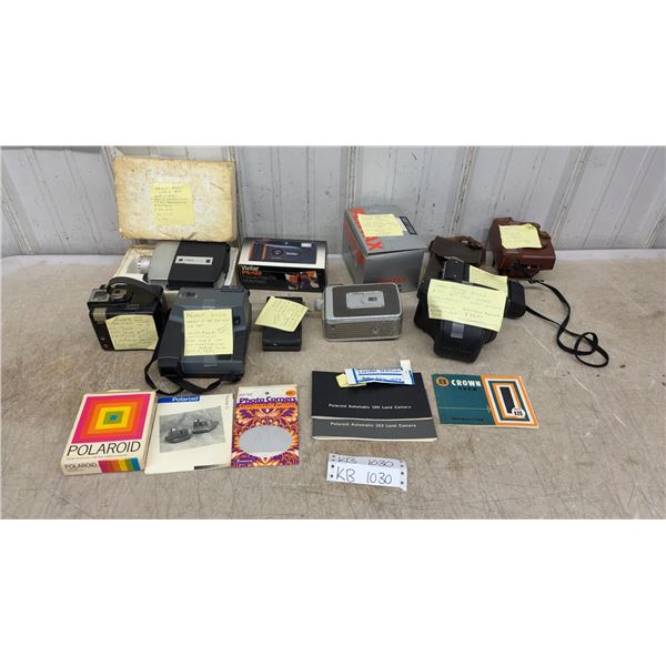 Vintage Camera Lot: Argus Super 8 810, Polaroid Impulse, Vivitar PS:120, Pentax K1000 and More