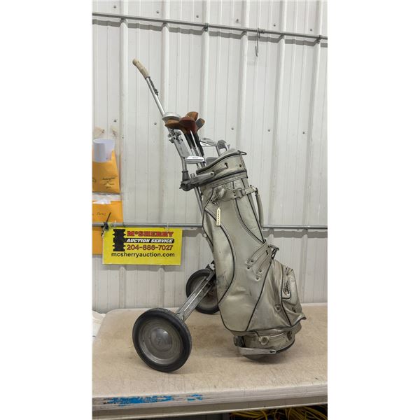 Golf Bag and Cart - Not Complete Set of Clubs