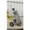 Image 1 : Golf Bag and Cart - Not Complete Set of Clubs