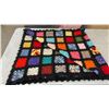 Image 4 : Three Crocheted Blankets: Multi-Color Granny Square, Cream Chevron, & Green & Yellow Square