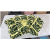 Image 7 : Three Crocheted Blankets: Multi-Color Granny Square, Cream Chevron, & Green & Yellow Square