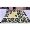 Image 9 : Three Crocheted Blankets: Multi-Color Granny Square, Cream Chevron, & Green & Yellow Square