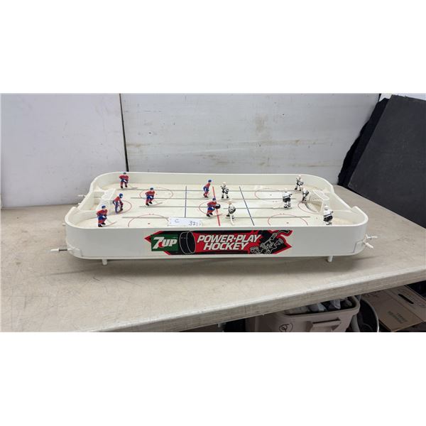 7UP Power-Play Hockey Tabletop Game, 2 Teams of Hockey Players, Puck, & More