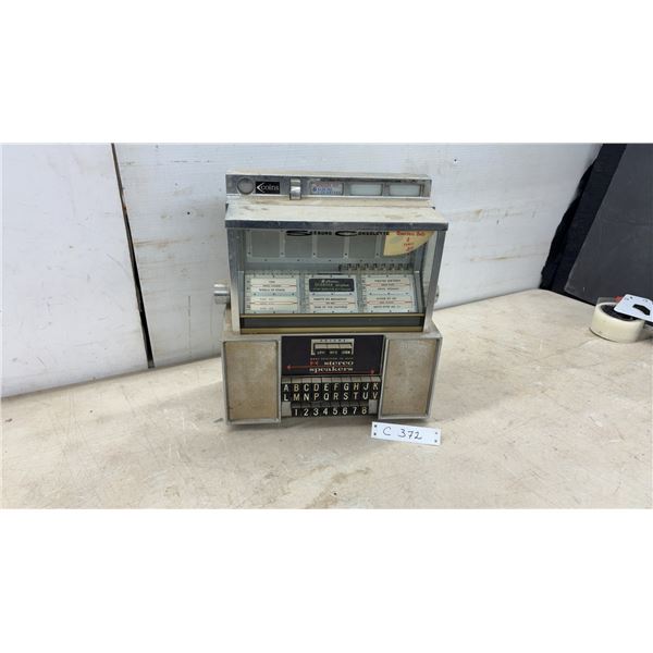 Seeburg Consolette Stereo Tabletop Jukebox Remote, Quarters Only, 2 Tunes per Album, & More