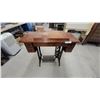 Image 7 : Antique Singer Model 66 "Red Eye" Treadle Sewing Machine in Wooden Cabinet with Cast Iron Base