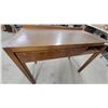 Image 2 : Mid-Century Modern Wooden Desk With Burl Wood Drawer Front and Tapered Legs 30 x 38 x 20"
