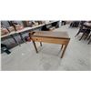 Image 5 : Mid-Century Modern Wooden Desk With Burl Wood Drawer Front and Tapered Legs 30 x 38 x 20"