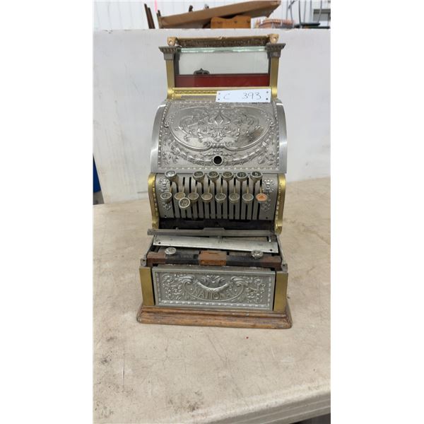 Antique National Cash Register Class 313 Brass till, Circa Late 1890s-Early 1900s