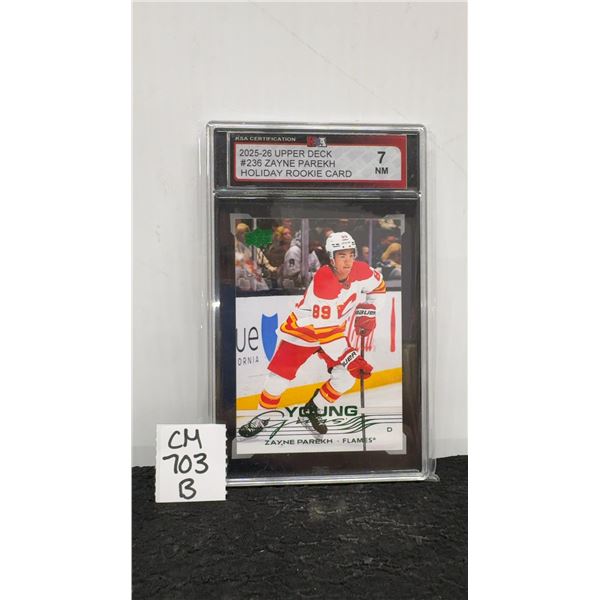 Graded Zayne Parekh Young Guns Holiday Rookie Card