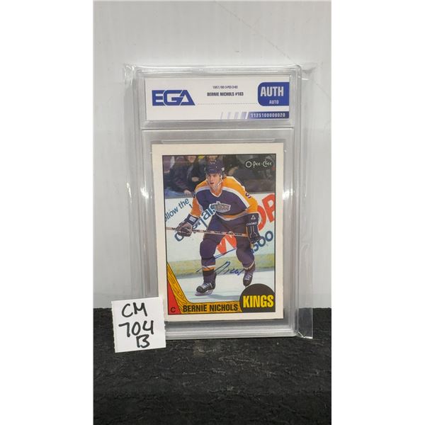 Graded Autographed Bernie Nichols LA Kings Card