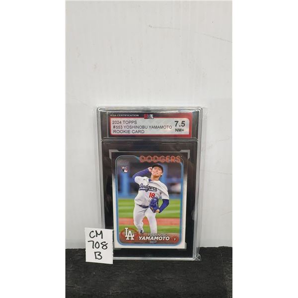 Graded Yoshinobu Yamamoto Rookie Baseball Card