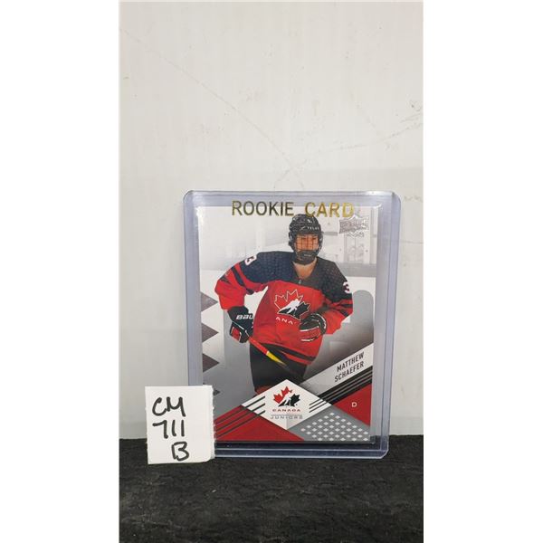 Matthew Schaefer Pre Rookie Team Canada Juniors Card