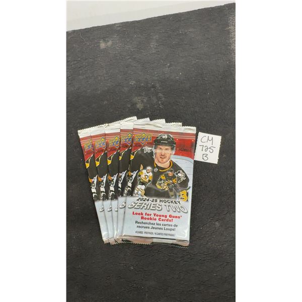 5 Sealed 2024-25 Upper Deck Series 2 Hockey Packs