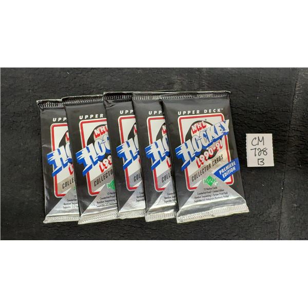 5 Sealed 1990-91 Upper Deck Hockey Packs