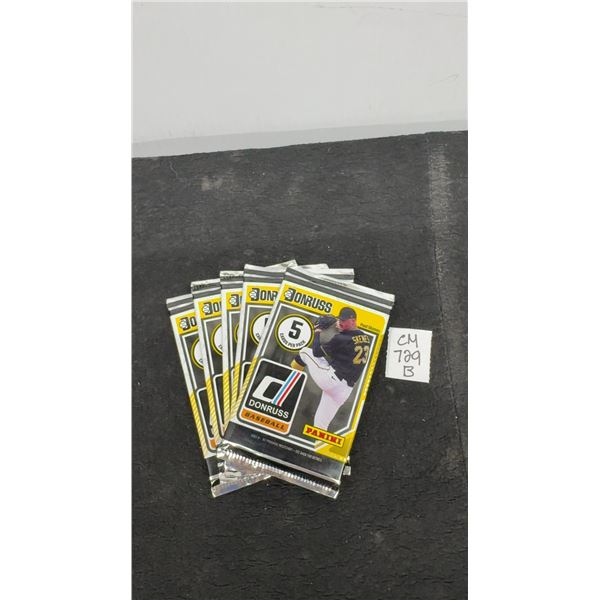 5 Sealed Donruss Baseball Cards
