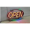 Image 2 : "Open" LED Sign, 12VDC 3.3A, For Indoor Use Only with Power Cord, 17 x 27"