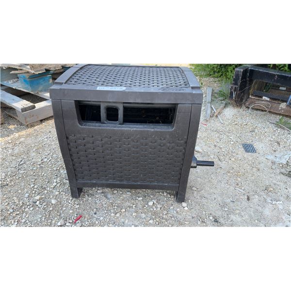 Suncast Resin Wicker Hose Reel Cart with Crank Handle & Internal Reel