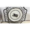 Image 6 : Country Kitchen Decor: Royal Doulton "Rustic England" Plate, Rooster Plates, Wire Plate Holders