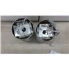 Image 5 : Pair of Punched Tin Lanterns with Celtic Knot & Star Designs, 9 1/2" High with Wood Crate